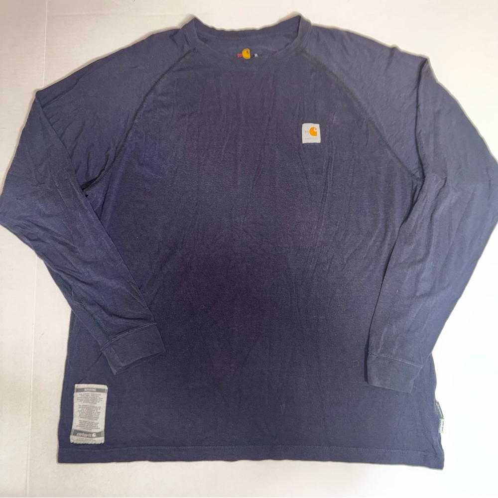 Carhartt FR Work-Dry Men’s Size XL Blue Long Sleeve T-Shirt HRC-1